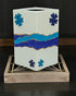 Tea-light holder wooden handpainted Tall